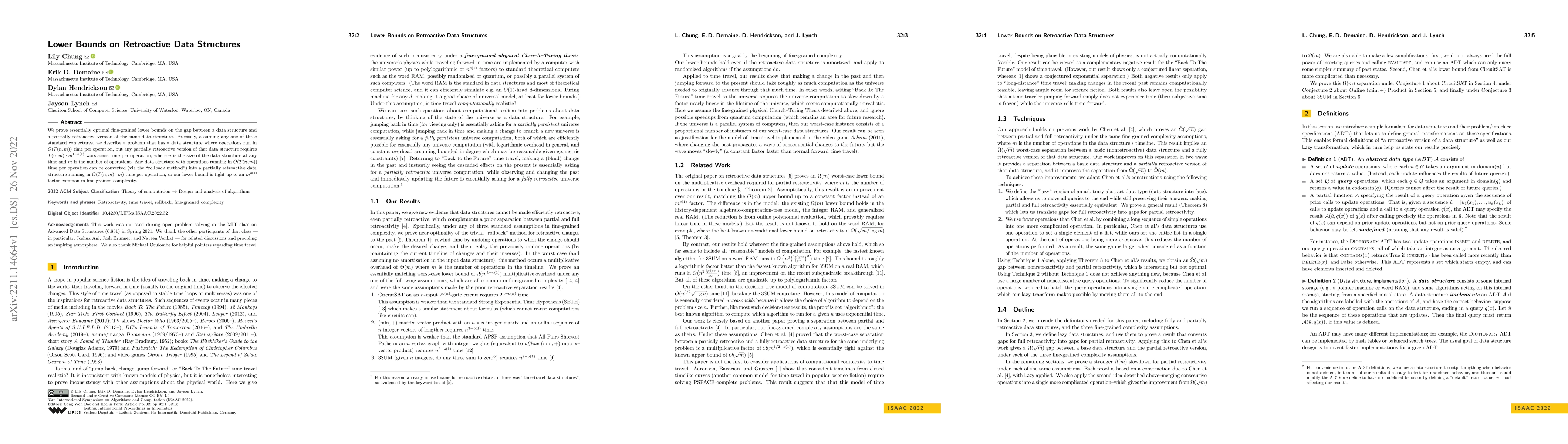 Thumbnail for Lower Bounds on Retroactive Data Structures
