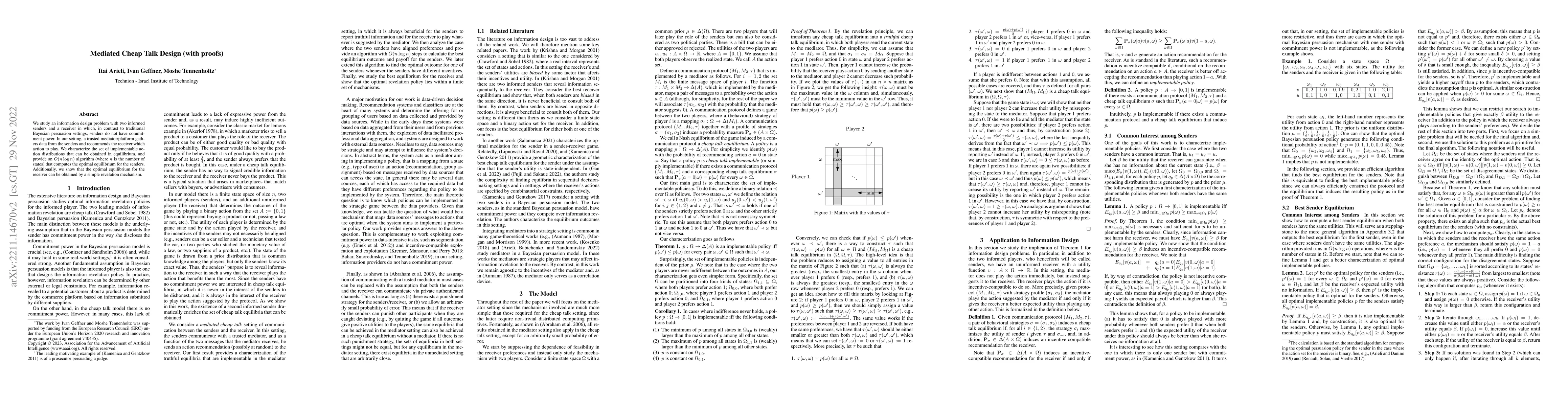 Thumbnail for Mediated Cheap Talk Design (with proofs)