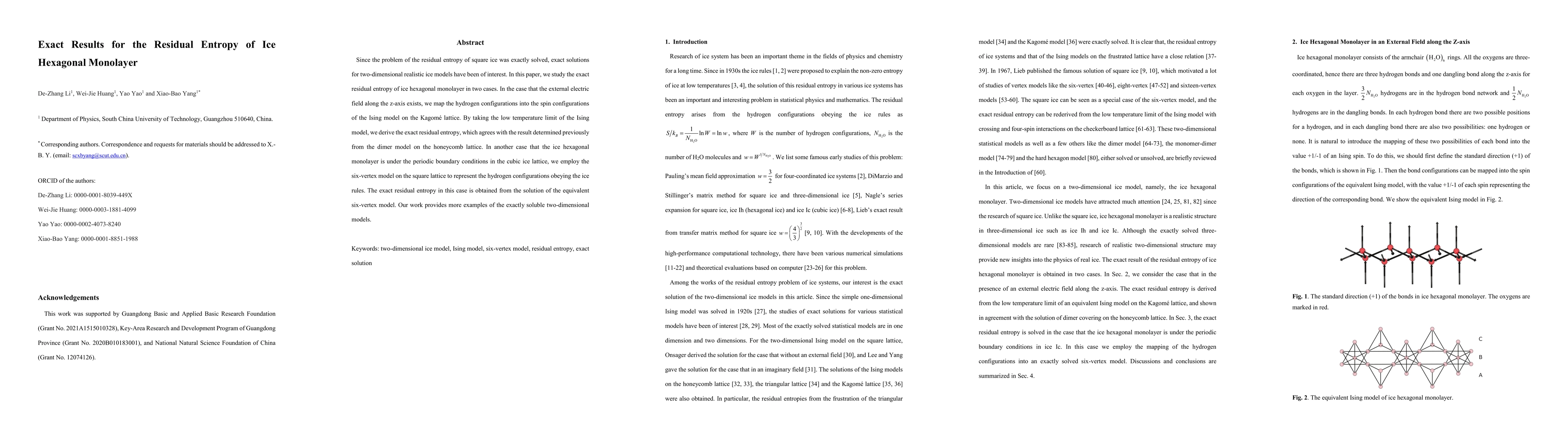 Thumbnail for Exact Results for the Residual Entropy of Ice Hexagonal Monolayer