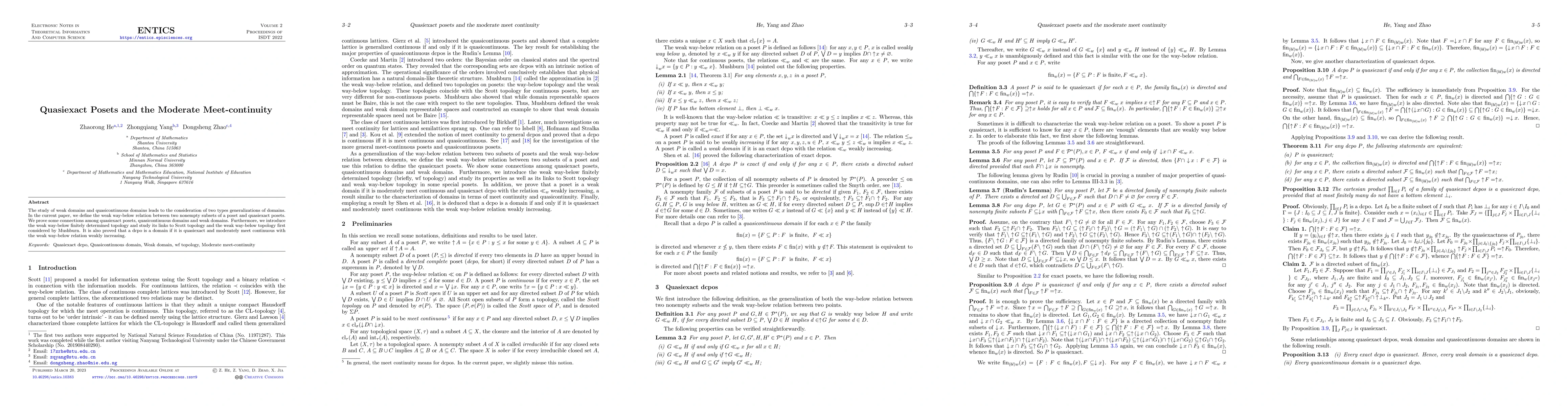 Thumbnail for Quasiexact posets and the moderate meet-continuity