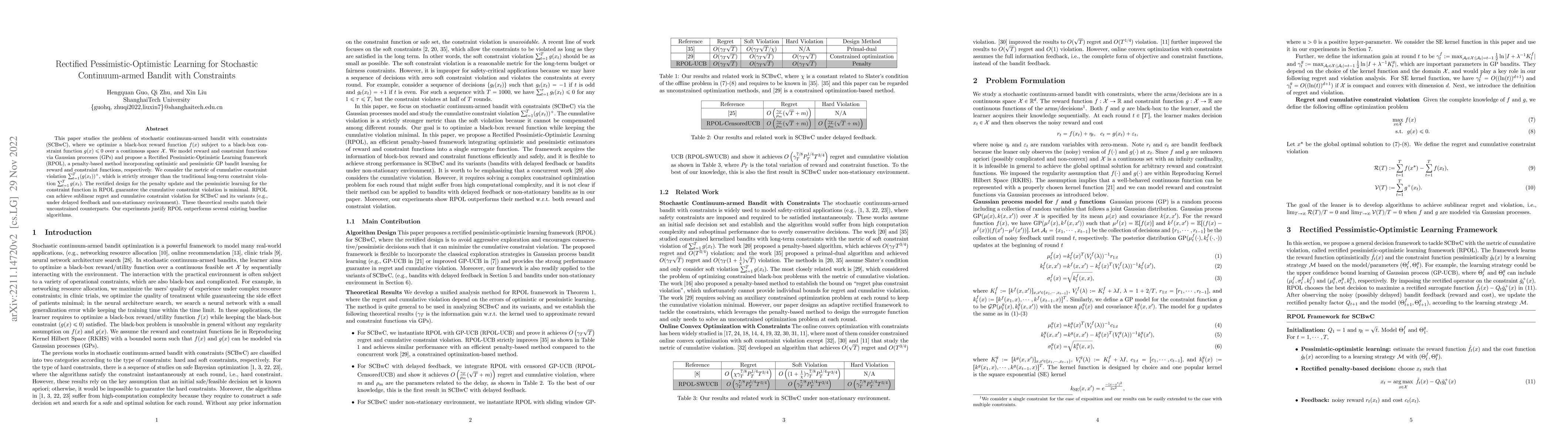 Thumbnail for Rectified Pessimistic-Optimistic Learning for Stochastic Continuum-armed
  Bandit with Constraints