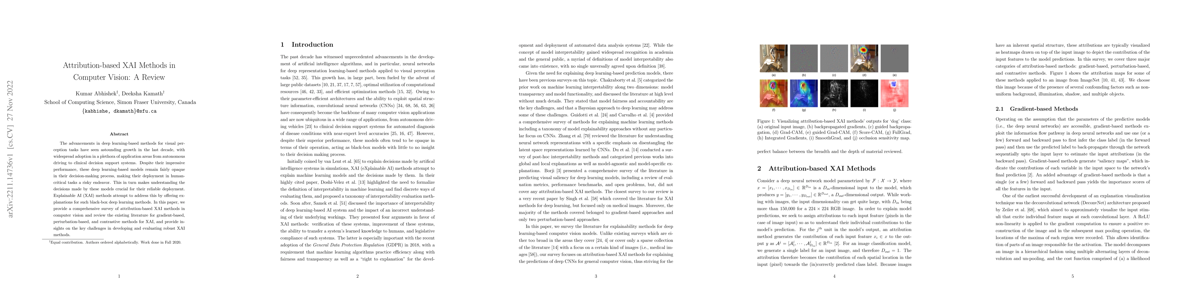 Thumbnail for Attribution-based XAI Methods in Computer Vision: A Review