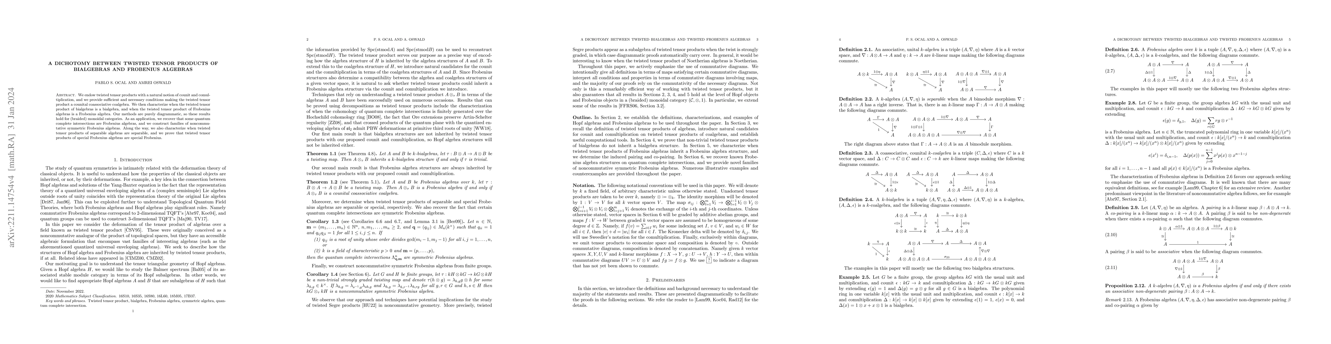 Thumbnail for A dichotomy between twisted tensor products of bialgebras and Frobenius
  algebras