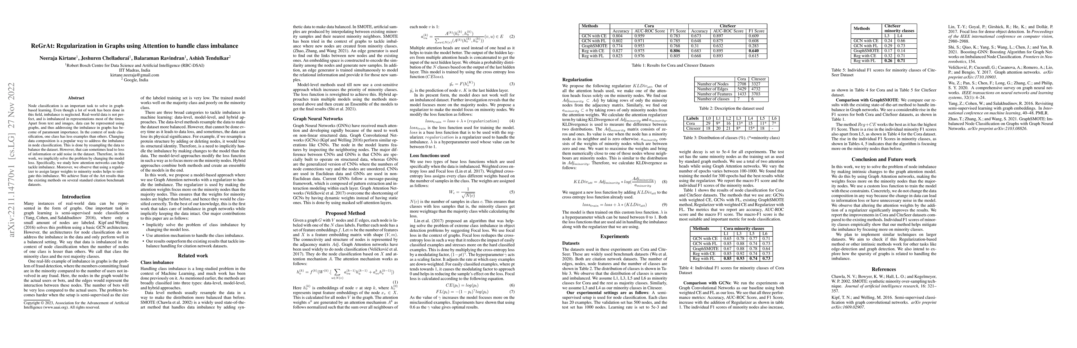 Thumbnail for ReGrAt: Regularization in Graphs using Attention to handle class
  imbalance
