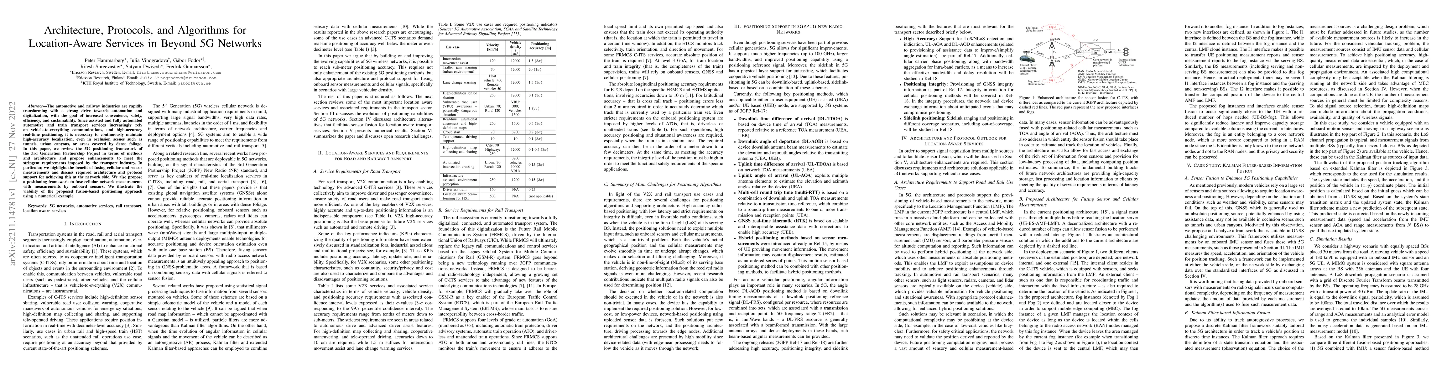 Thumbnail for Architecture, Protocols, and Algorithms for Location-Aware Services in
  Beyond 5G Networks