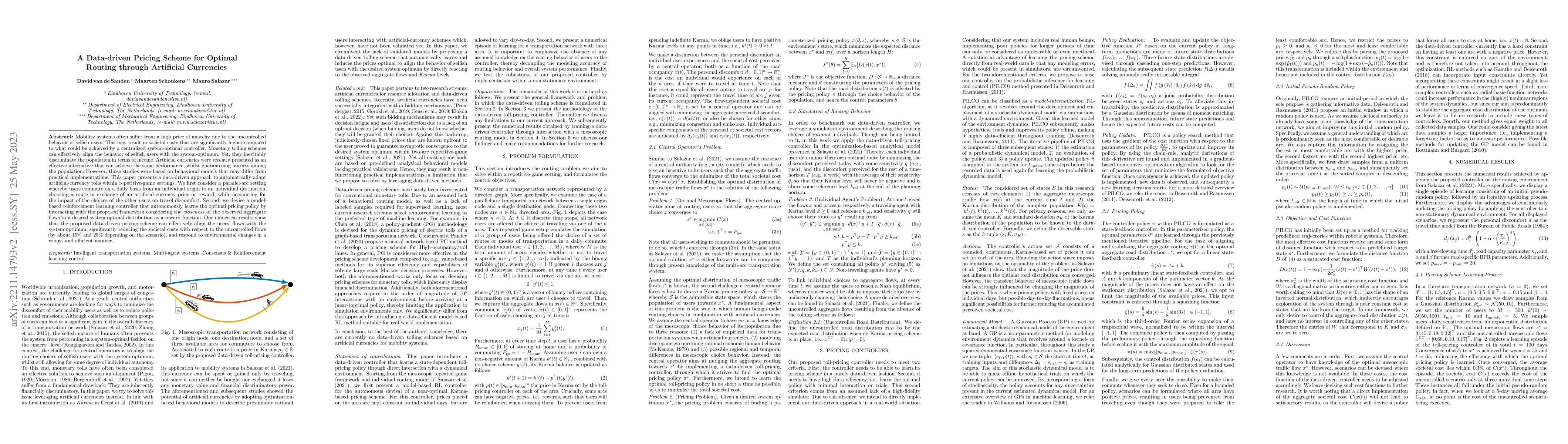 Thumbnail for A Data-driven Pricing Scheme for Optimal Routing through Artificial
  Currencies
