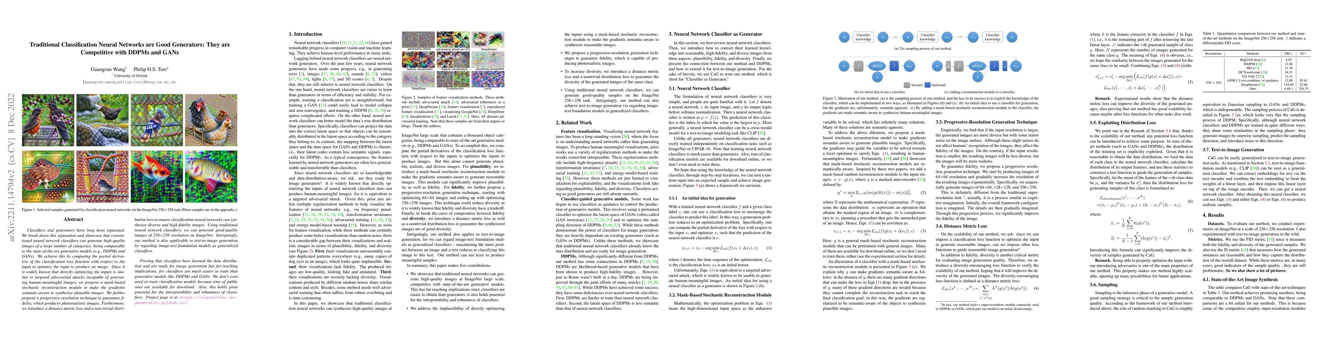 Thumbnail for Traditional Classification Neural Networks are Good Generators: They are
  Competitive with DDPMs and GANs