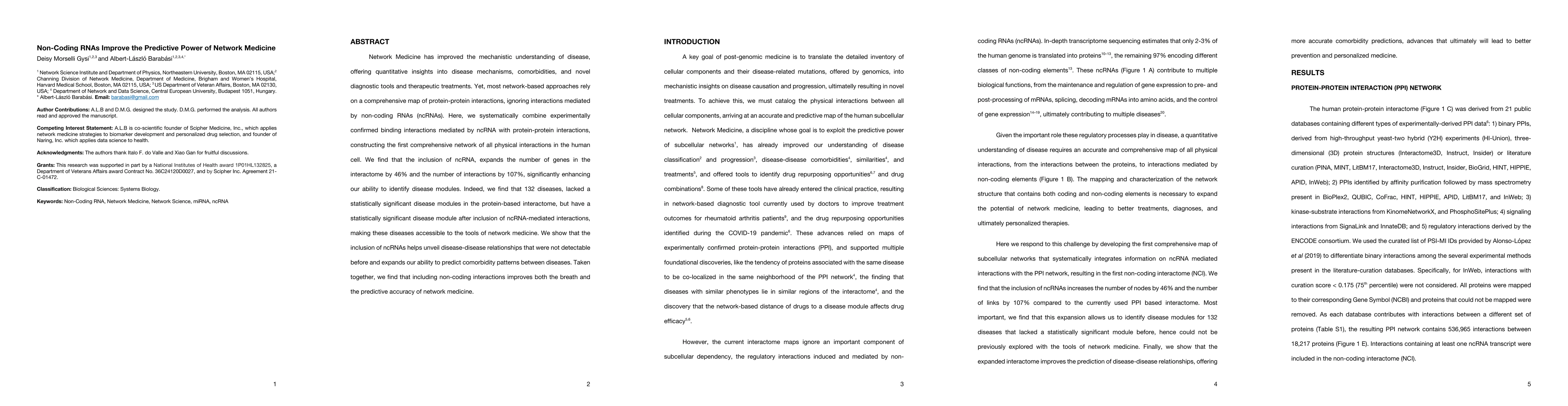 Thumbnail for Non-Coding RNAs Improve the Predictive Power of Network Medicine