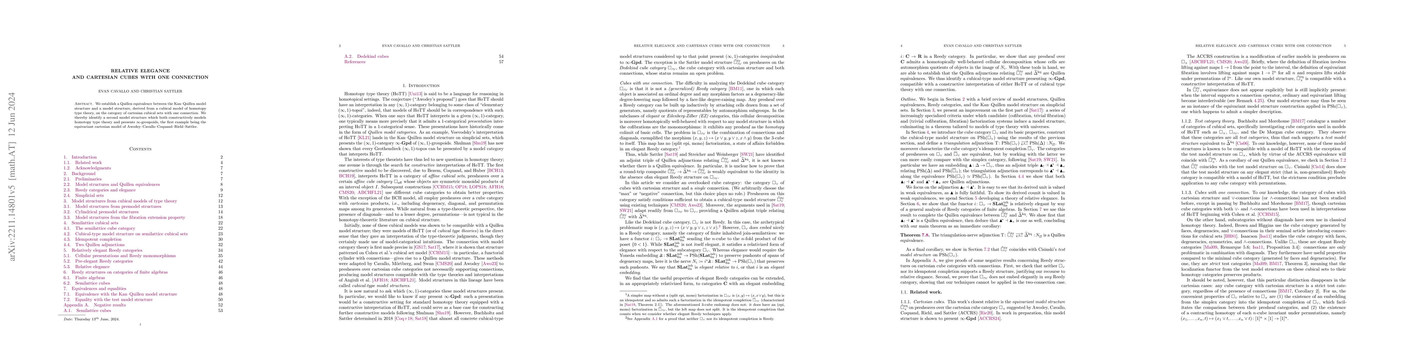 Thumbnail for Relative elegance and cartesian cubes with one connection