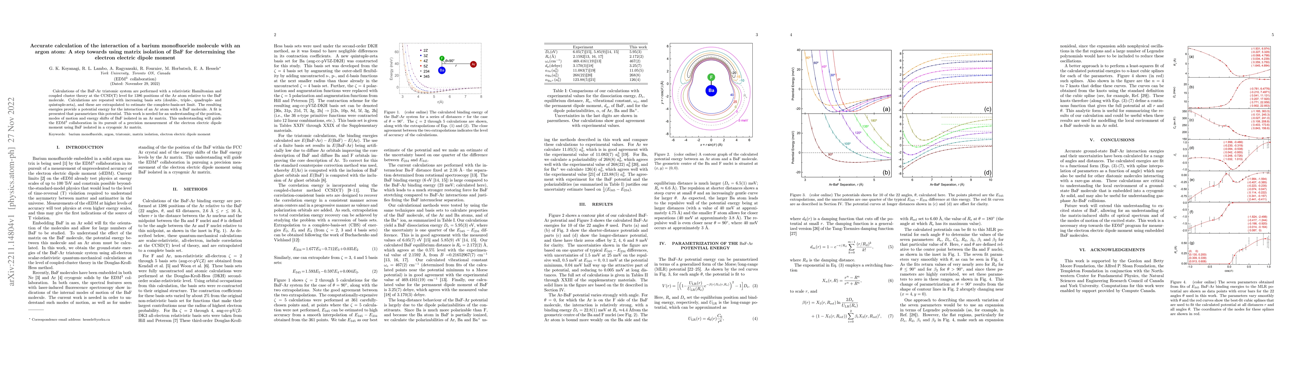 Thumbnail for Accurate calculation of the interaction of a barium monofluoride
  molecule with an argon atom: A step towards using matrix isolation of BaF for
  determining the electron electric dipole moment