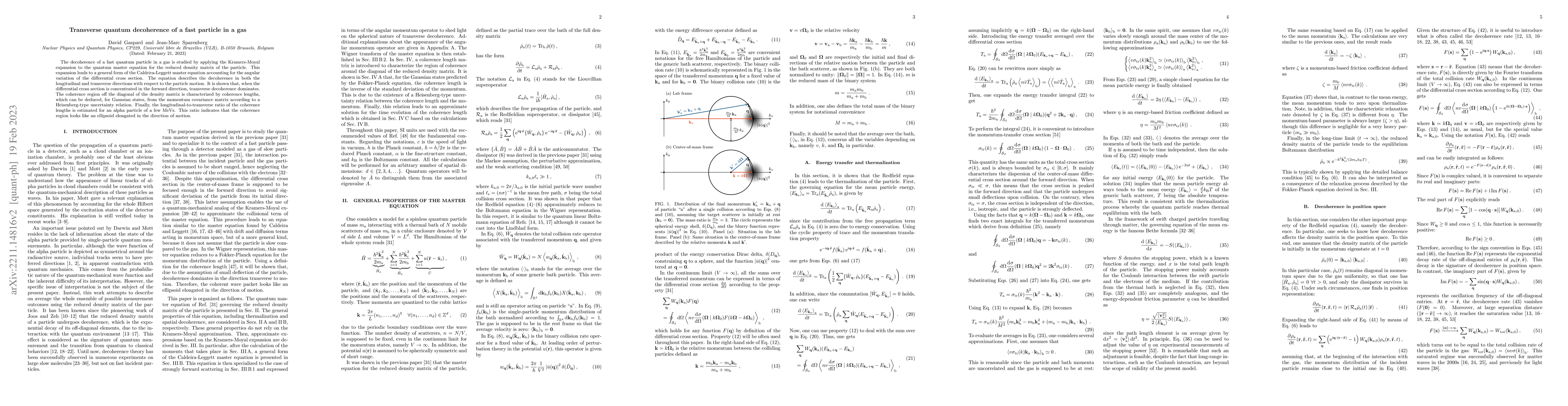 Thumbnail for Transverse quantum decoherence of a fast particle in a gas