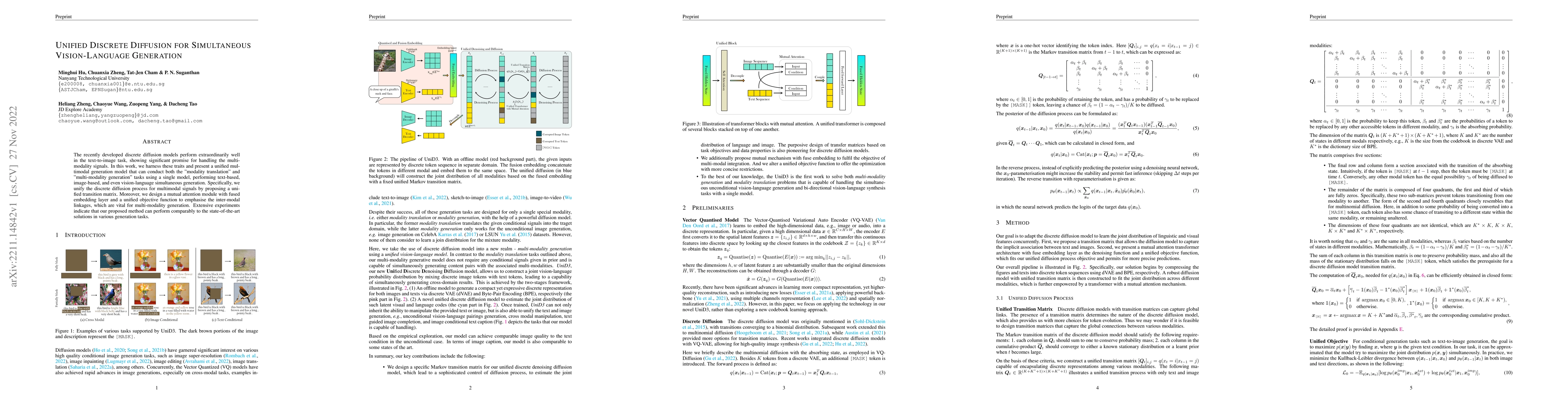 Thumbnail for Unified Discrete Diffusion for Simultaneous Vision-Language Generation