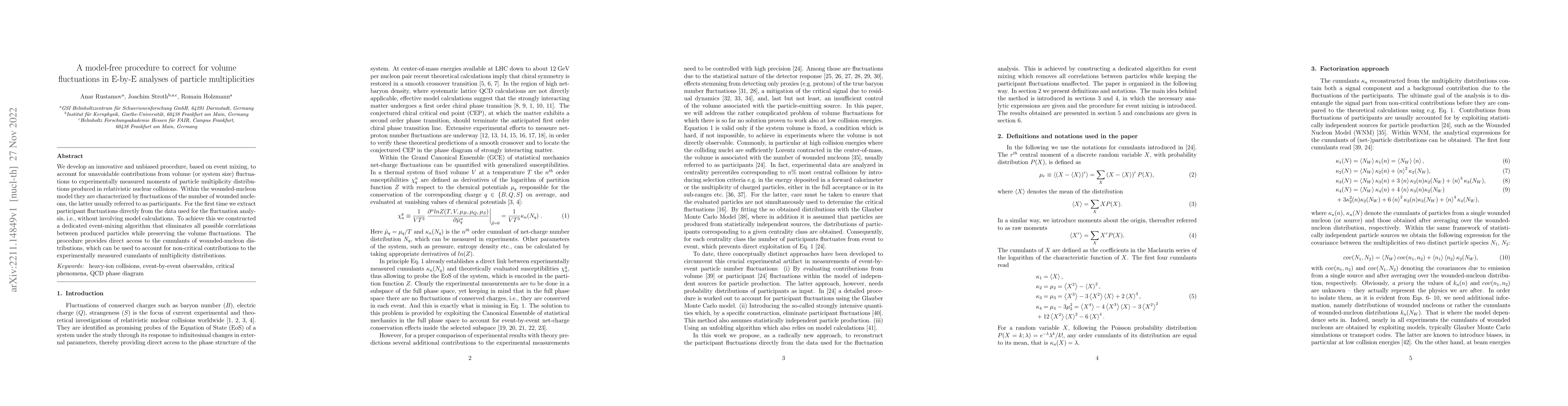 Thumbnail for A model-free procedure to correct for volume fluctuations in E-by-E
  analyses of particle multiplicities