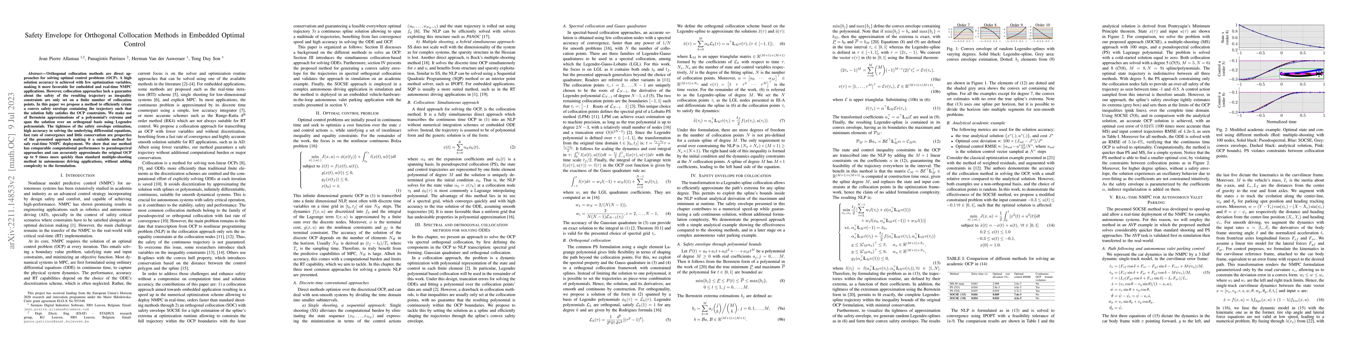 Thumbnail for Safety Envelope for Orthogonal Collocation Methods in Embedded Optimal
  Control
