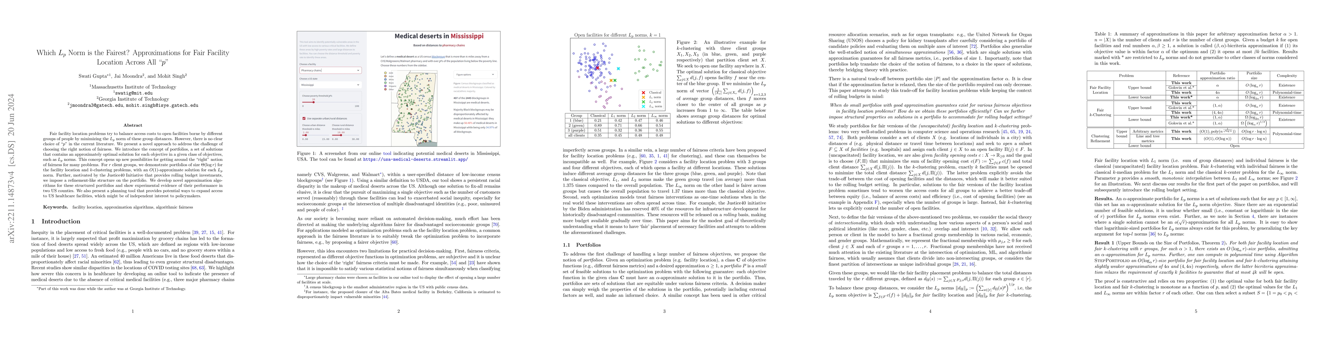 Thumbnail for Which $L_p$ norm is the fairest? Approximations for fair facility
  location across all "$p$"