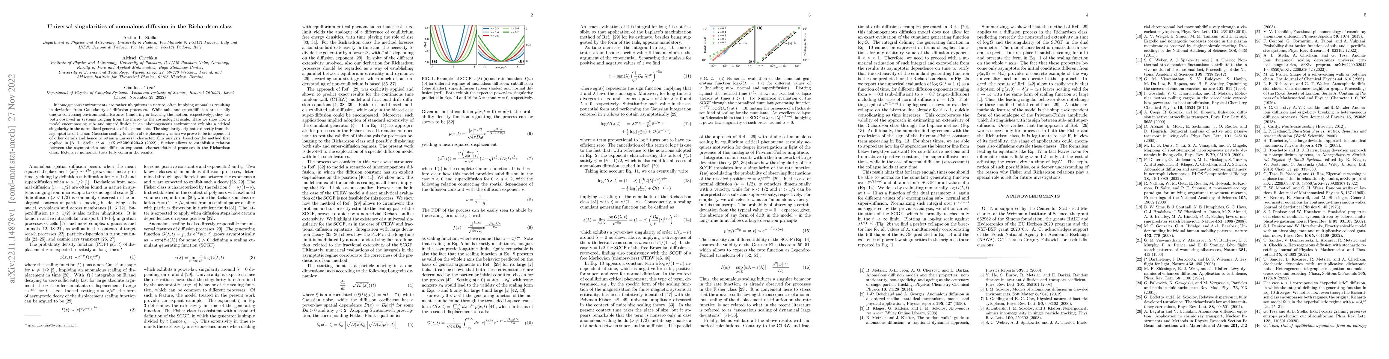 Thumbnail for Universal singularities of anomalous diffusion in the Richardson class