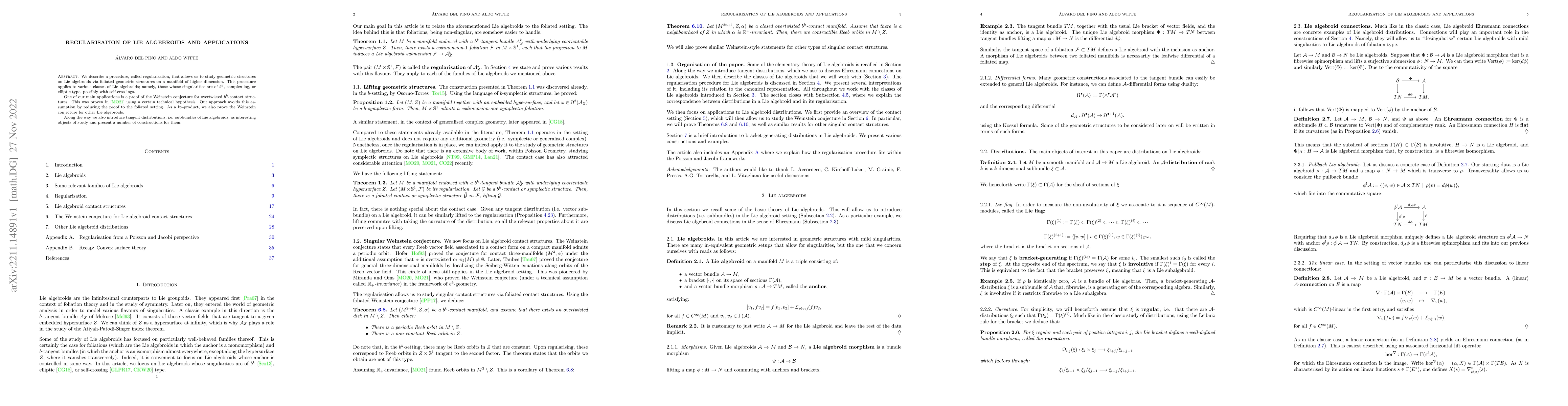 Thumbnail for Regularisation of Lie algebroids and Applications