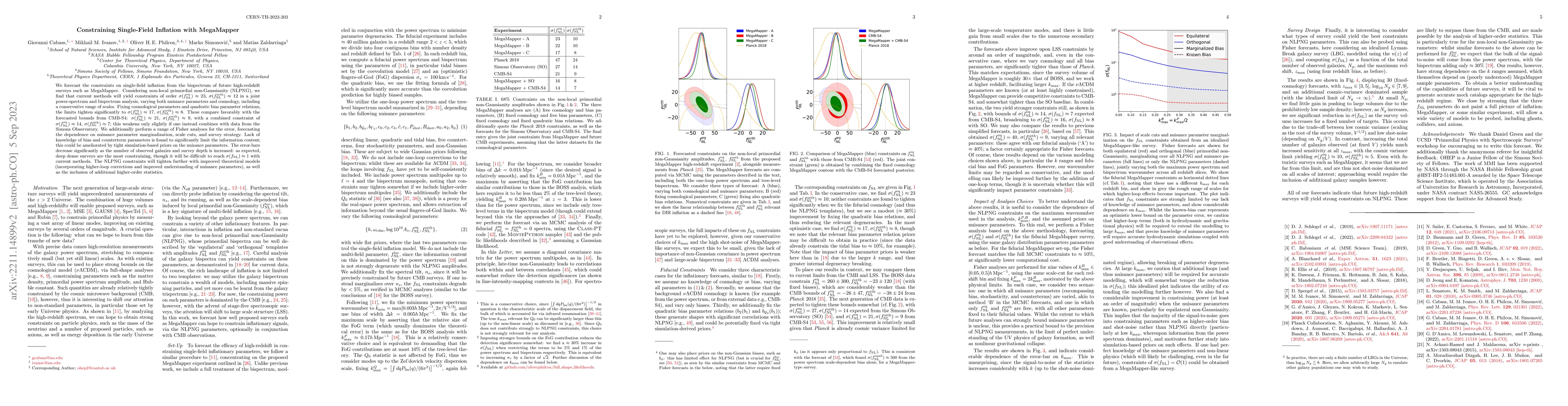Thumbnail for Constraining Single-Field Inflation with MegaMapper