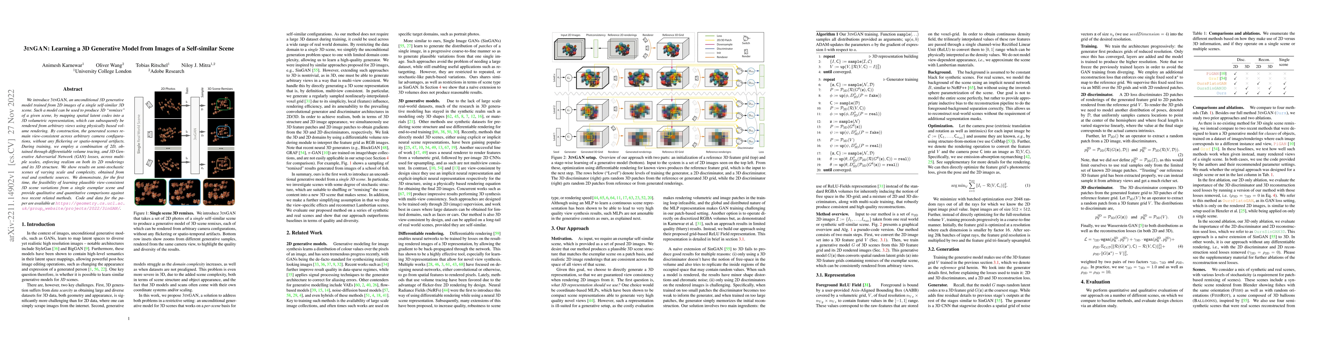Thumbnail for 3inGAN: Learning a 3D Generative Model from Images of a Self-similar
  Scene