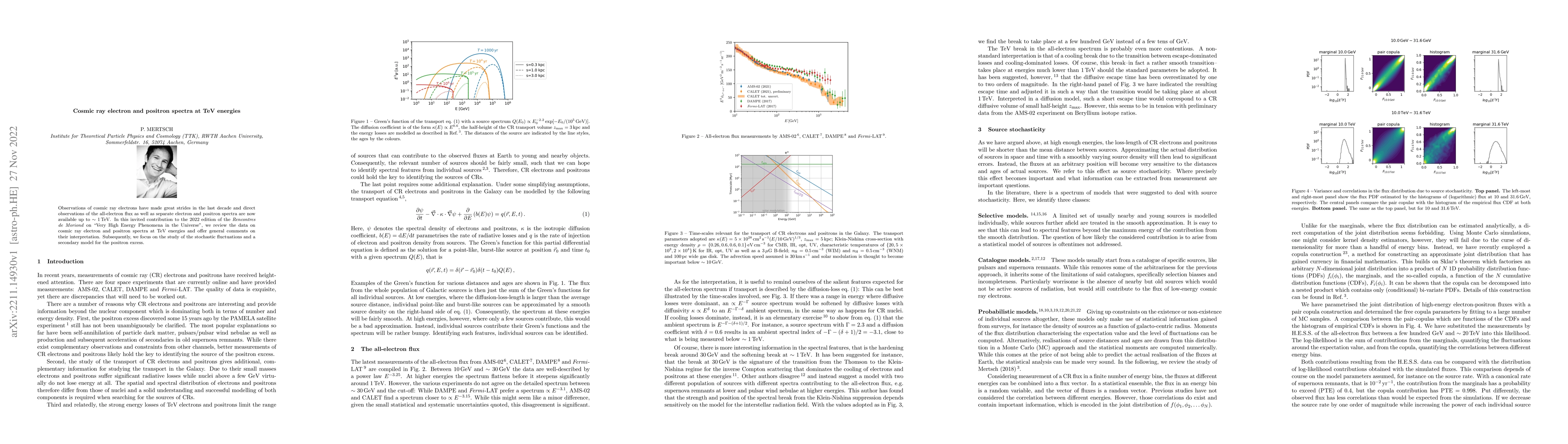 Thumbnail for Cosmic ray electron and positron spectra at TeV energies