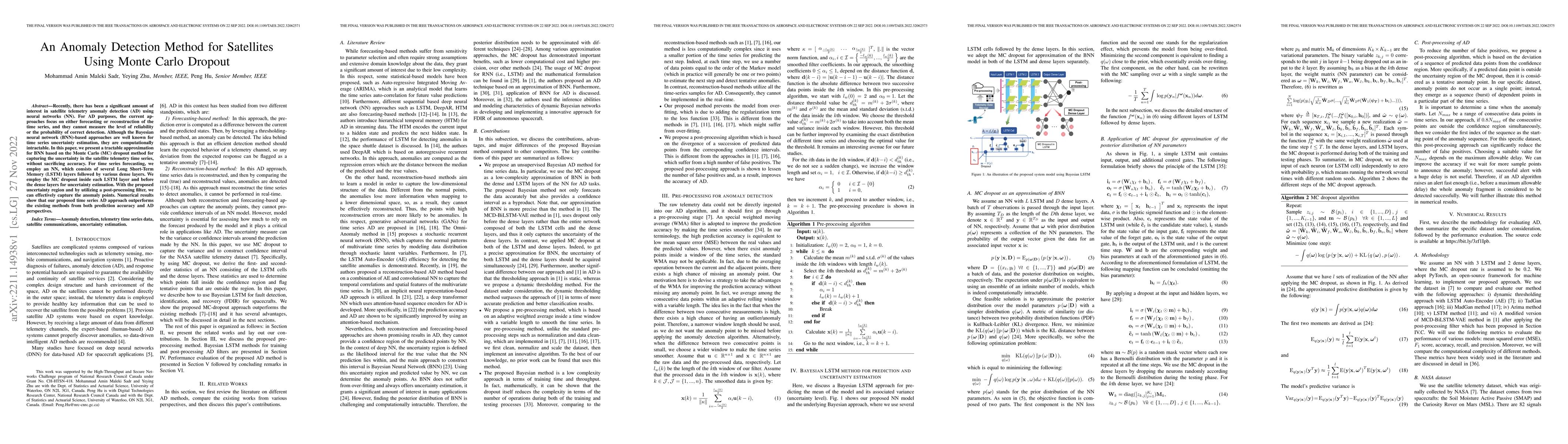 Thumbnail for An Anomaly Detection Method for Satellites Using Monte Carlo Dropout