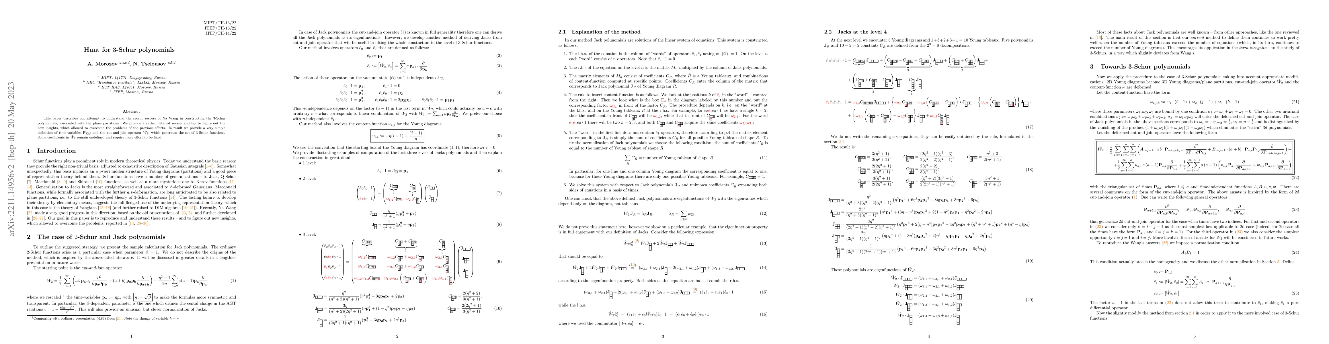 Thumbnail for Hunt for 3-Schur polynomials