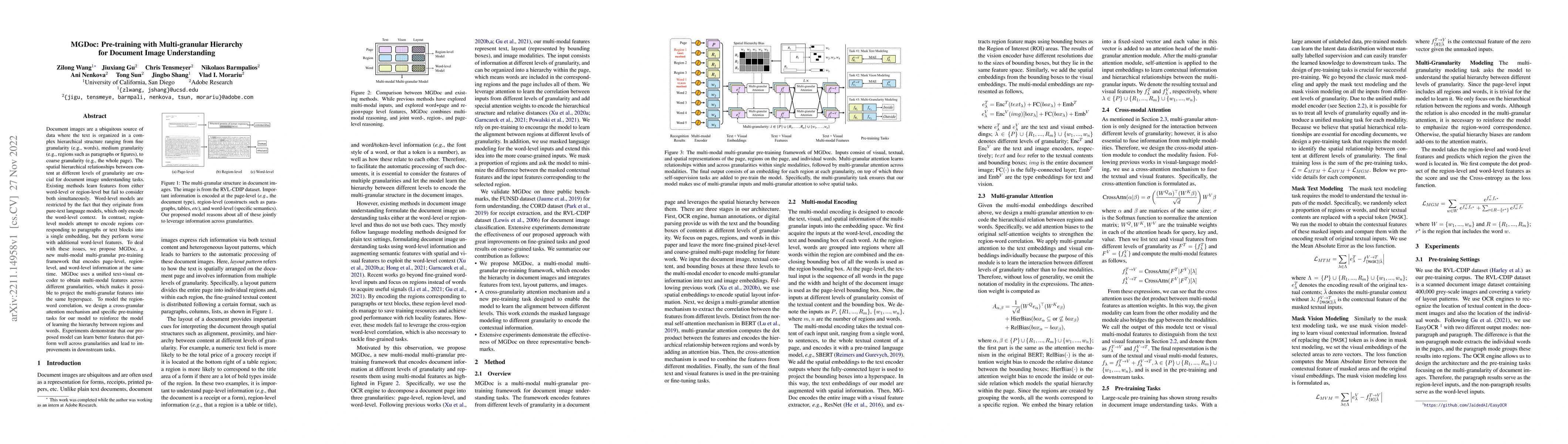 Thumbnail for MGDoc: Pre-training with Multi-granular Hierarchy for Document Image
  Understanding
