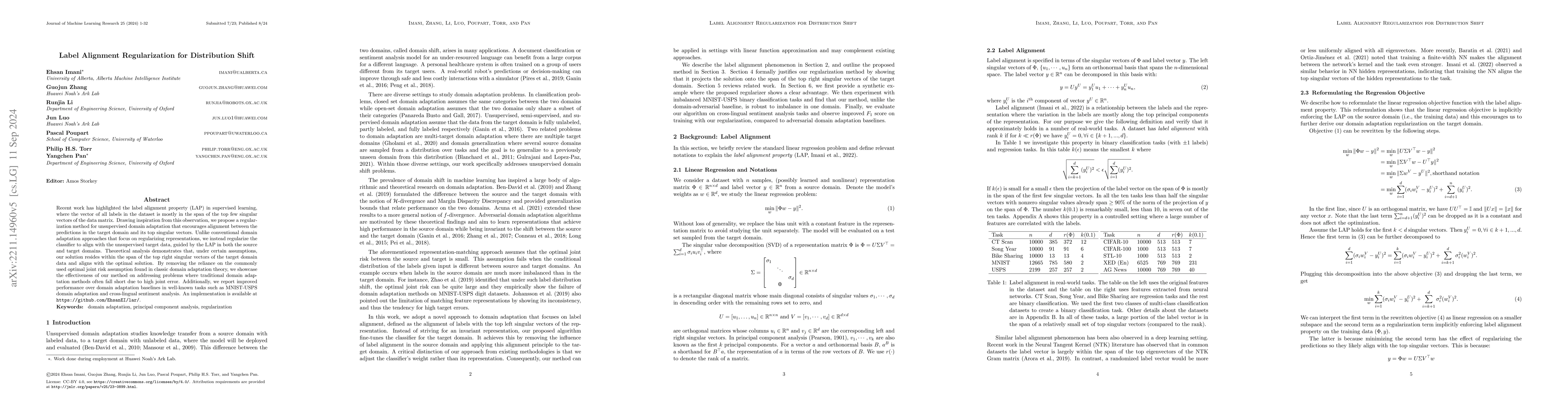 Thumbnail for Label Alignment Regularization for Distribution Shift