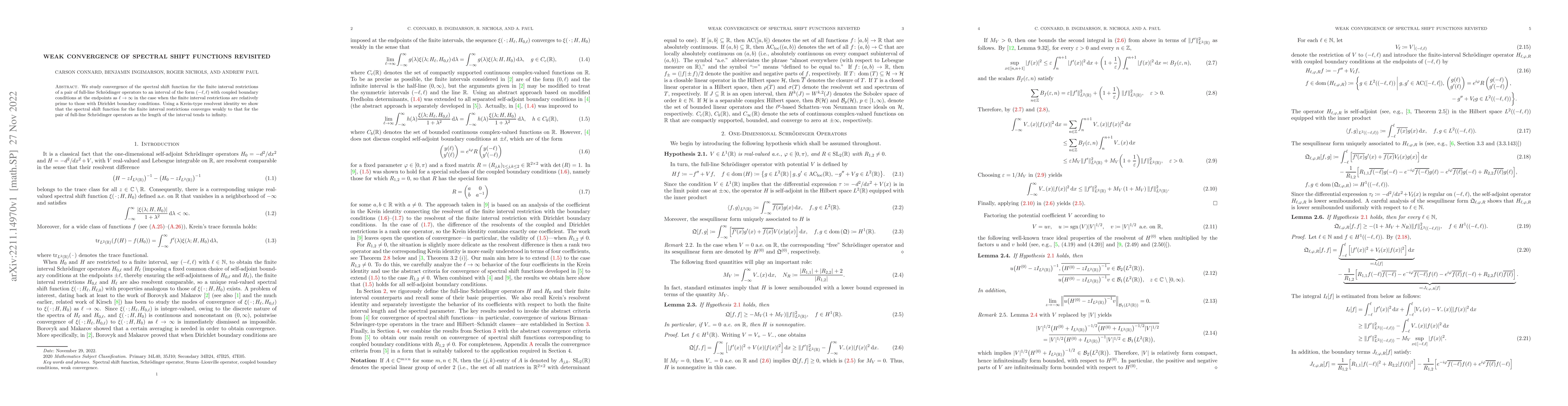 Thumbnail for Weak convergence of spectral shift functions revisited