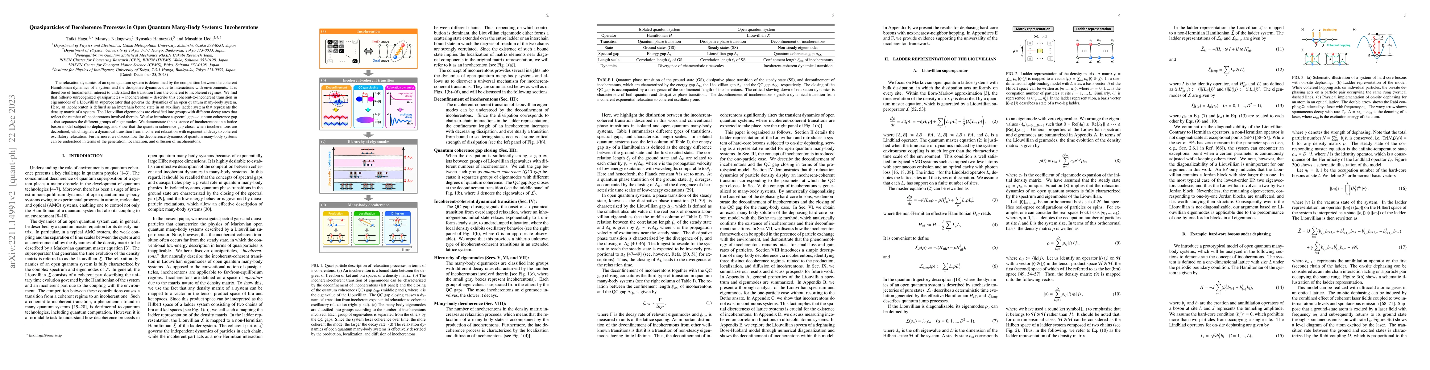 Thumbnail for Quasiparticles of Decoherence Processes in Open Quantum Many-Body
  Systems: Incoherentons