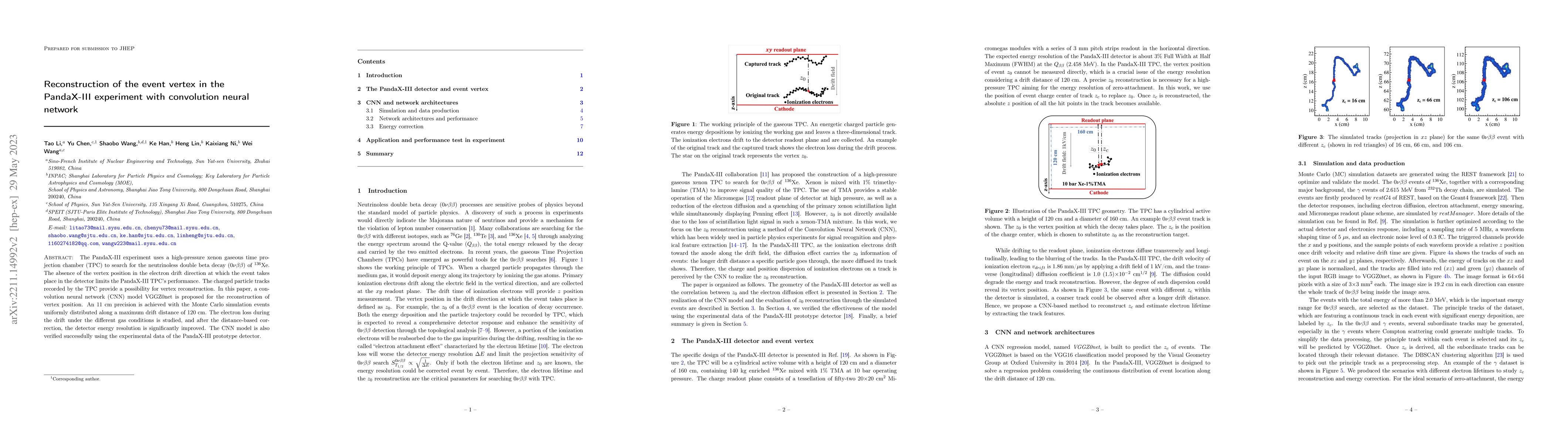 Thumbnail for Reconstruction of the event vertex in the PandaX-III experiment with
  convolution neural network