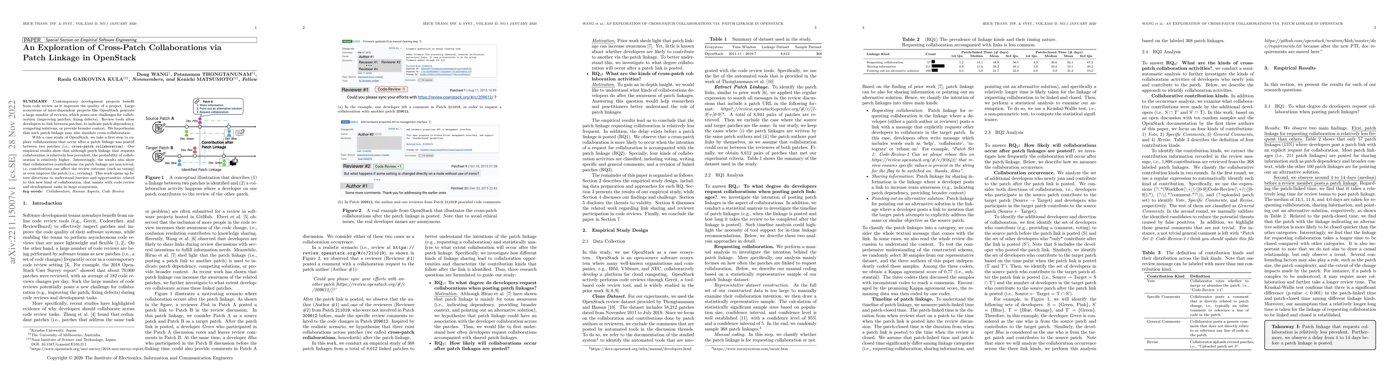 Thumbnail for An Exploration of Cross-Patch Collaborations via Patch Linkage in
  OpenStack