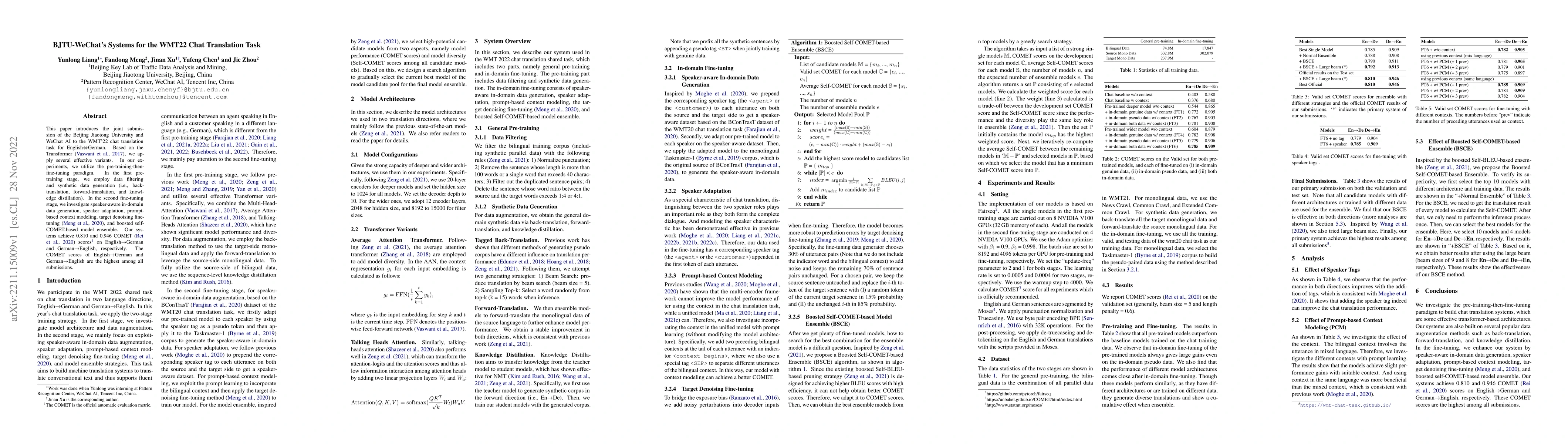 Thumbnail for BJTU-WeChat's Systems for the WMT22 Chat Translation Task
