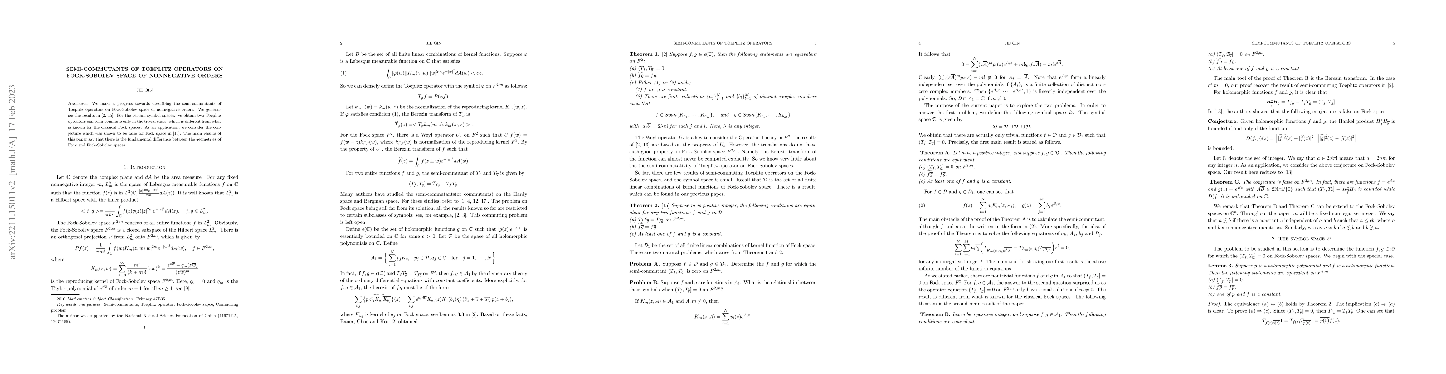 Thumbnail for Semi-commutants of Toeplitz Operators on Fock-Sobolev space of
  Nonnegative orders