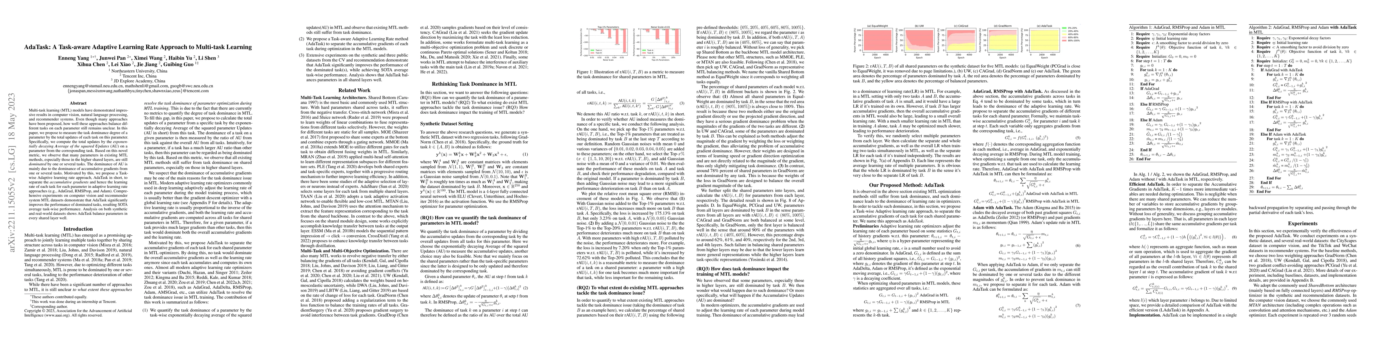 Thumbnail for AdaTask: A Task-aware Adaptive Learning Rate Approach to Multi-task
  Learning