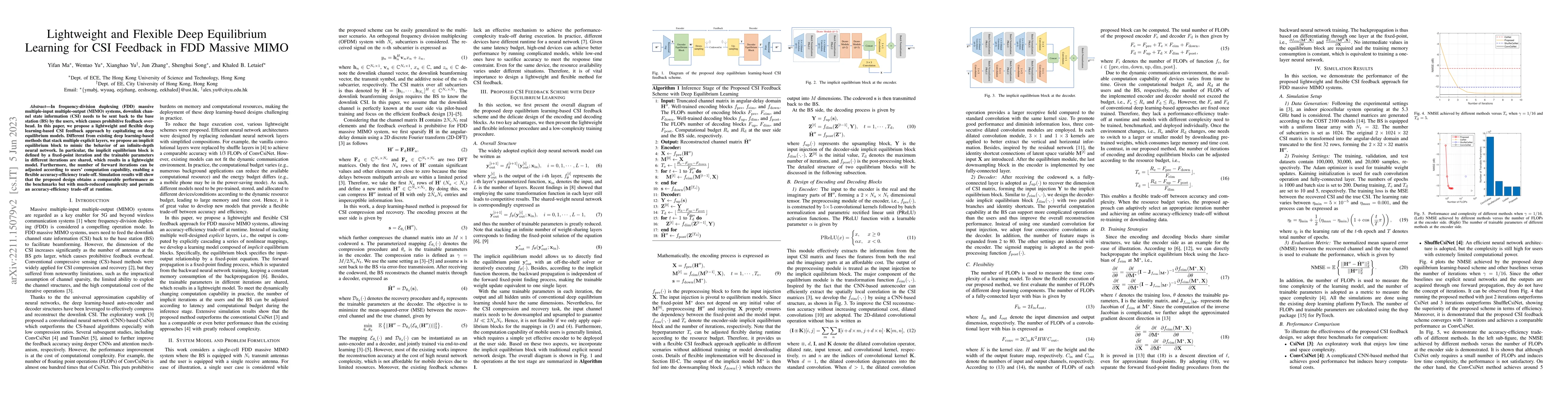 Thumbnail for Lightweight and Flexible Deep Equilibrium Learning for CSI Feedback in
  FDD Massive MIMO