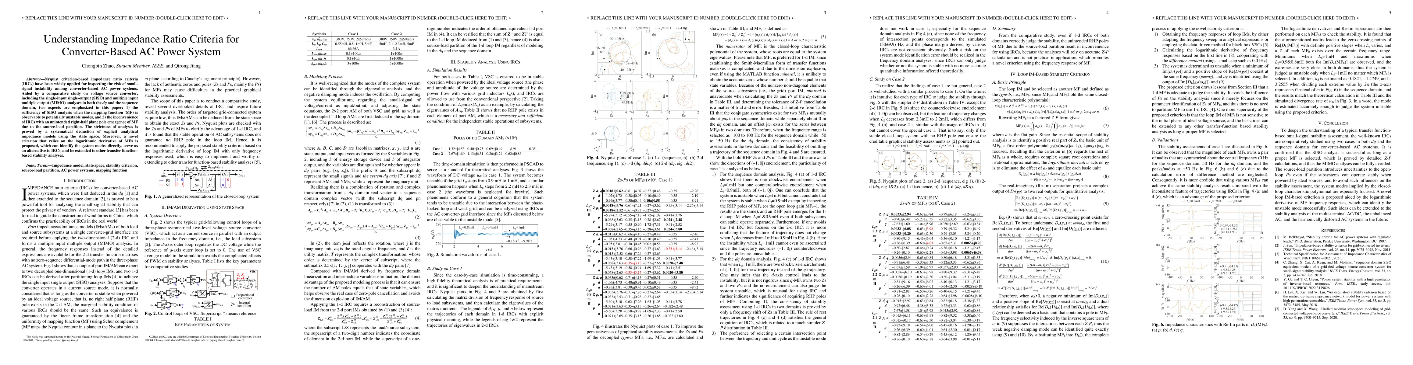 Thumbnail for Understanding Impedance Ratio Criteria for Converter-Based AC Power
  System