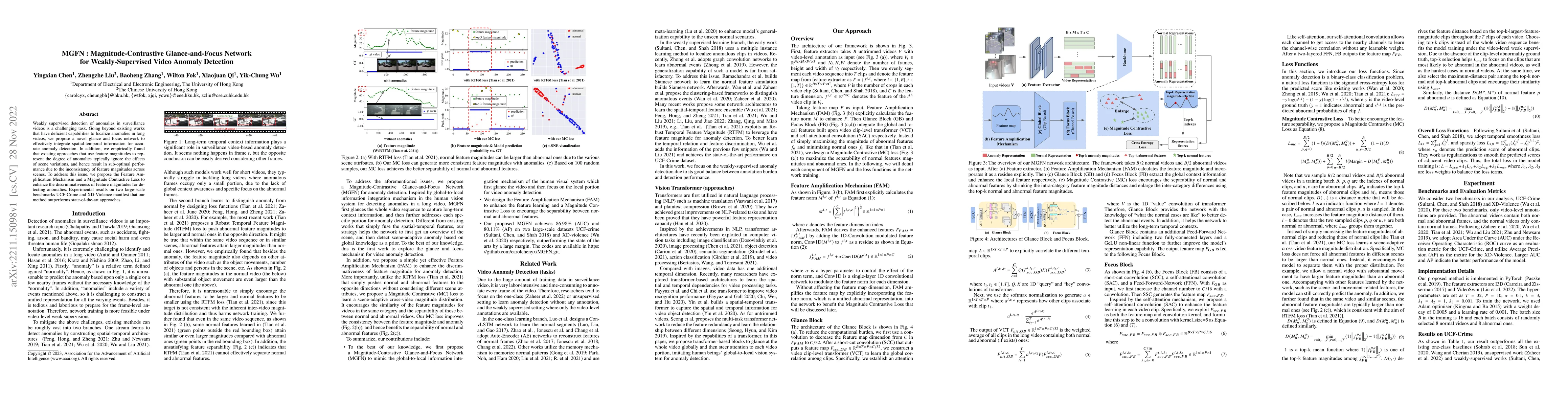 Thumbnail for MGFN: Magnitude-Contrastive Glance-and-Focus Network for
  Weakly-Supervised Video Anomaly Detection