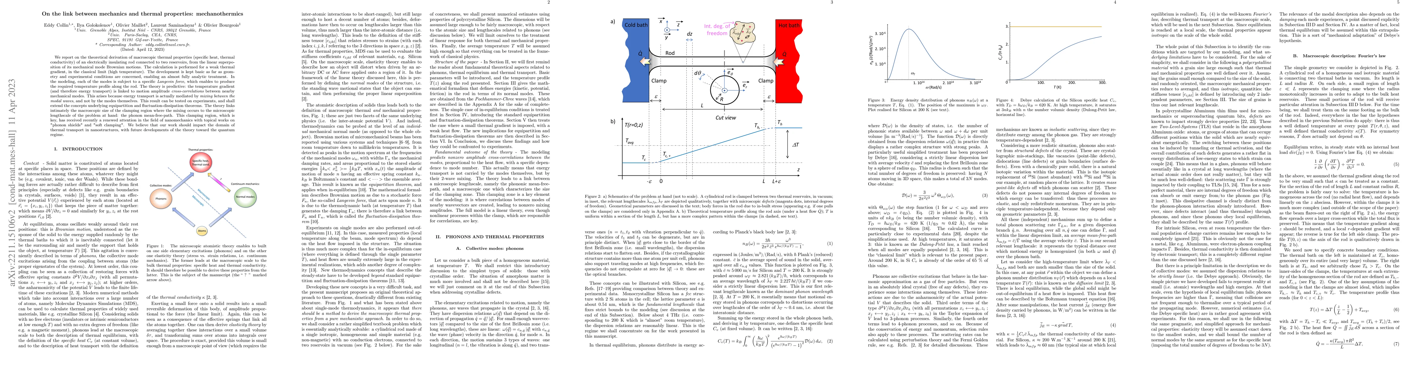 Thumbnail for On the link between mechanics and thermal properties: mechanothermics