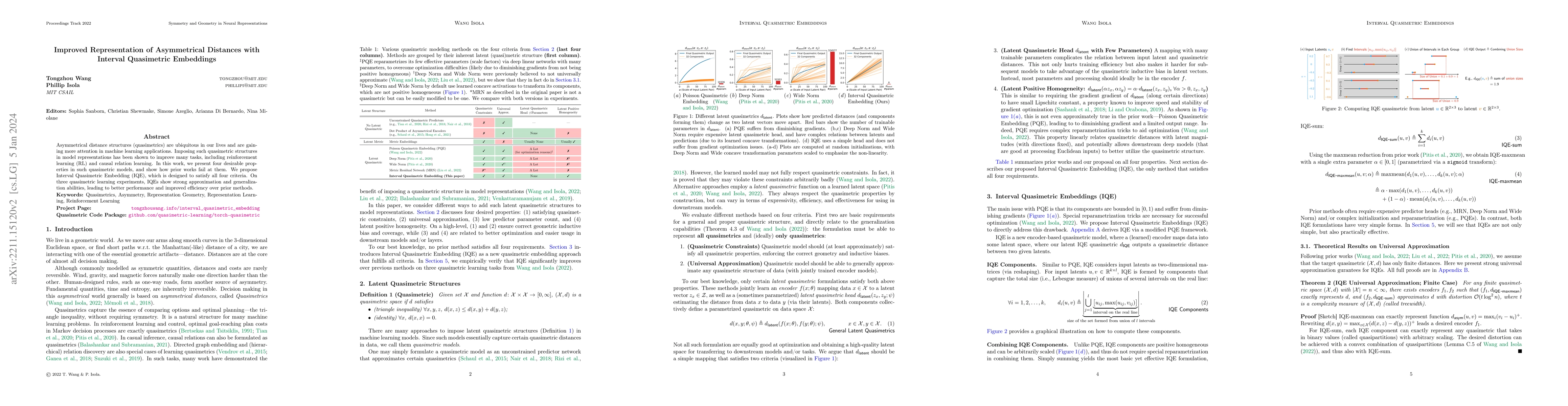 Thumbnail for Improved Representation of Asymmetrical Distances with Interval
  Quasimetric Embeddings