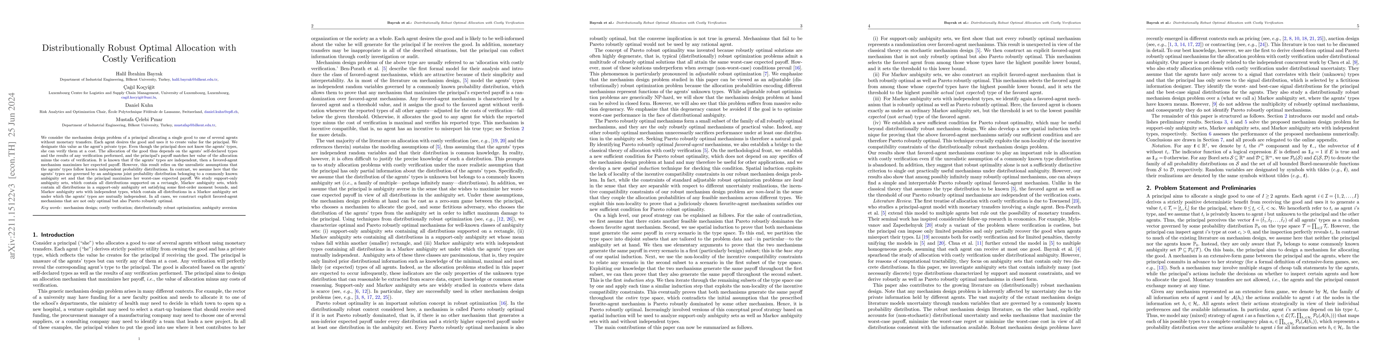 Thumbnail for Distributionally Robust Optimal Allocation with Costly Verification
