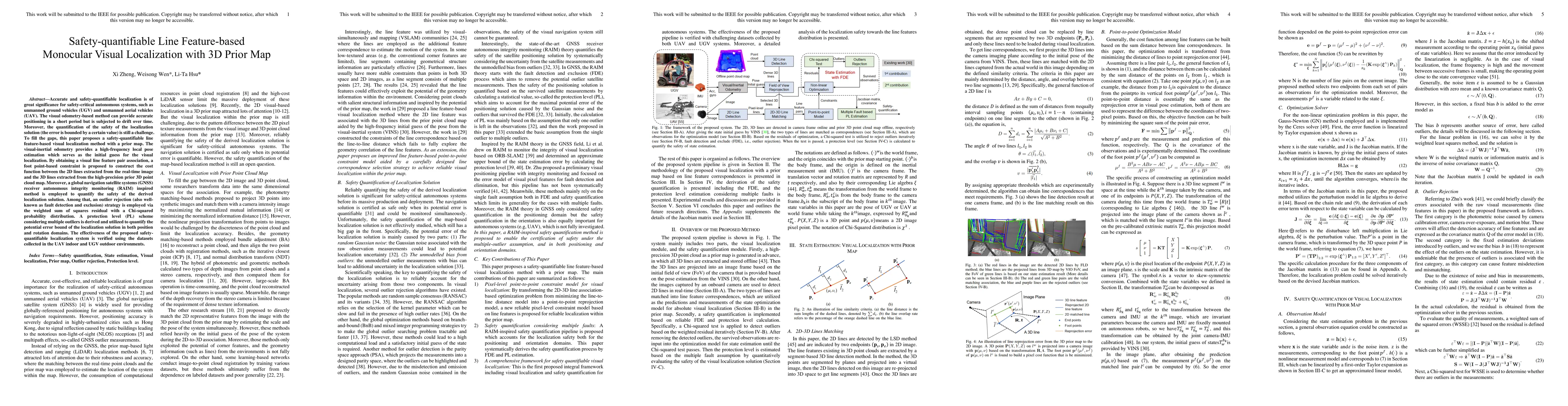 Thumbnail for Safety-quantifiable Line Feature-based Monocular Visual Localization
  with 3D Prior Map