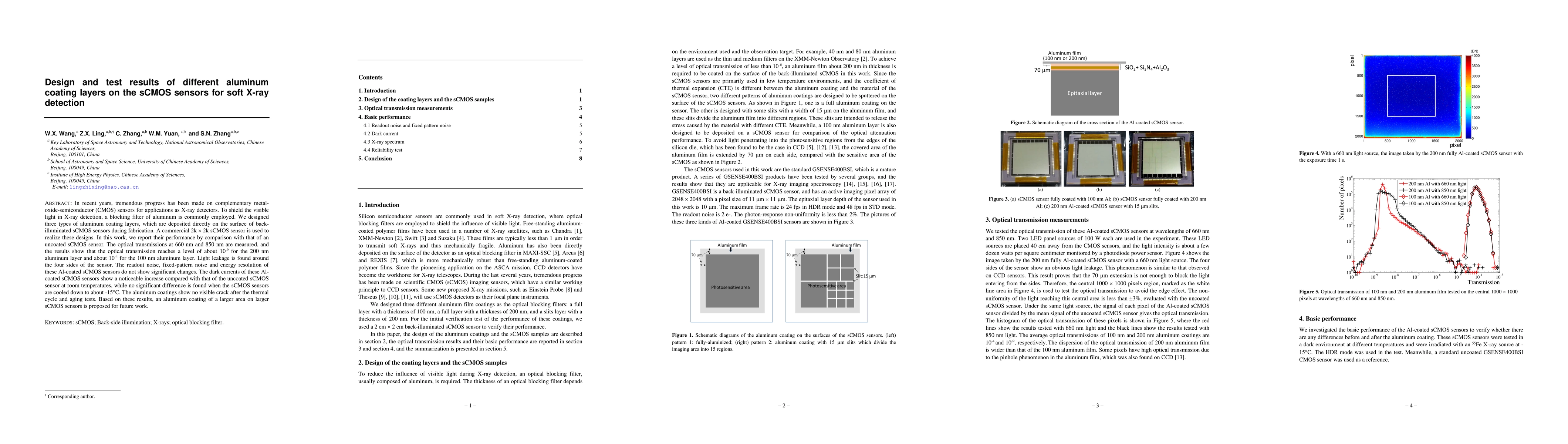 Thumbnail for Design and test results of different aluminum coating layers on the
  sCMOS sensors for soft X-ray detection
