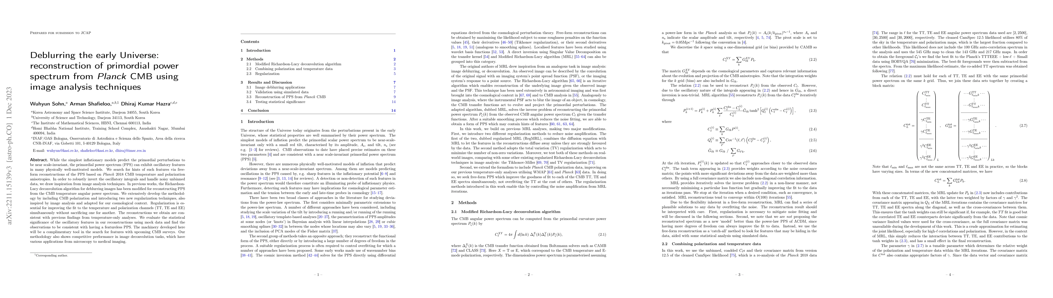 Thumbnail for Free-form reconstruction of primordial power spectrum using Planck CMB
  temperature and polarization
