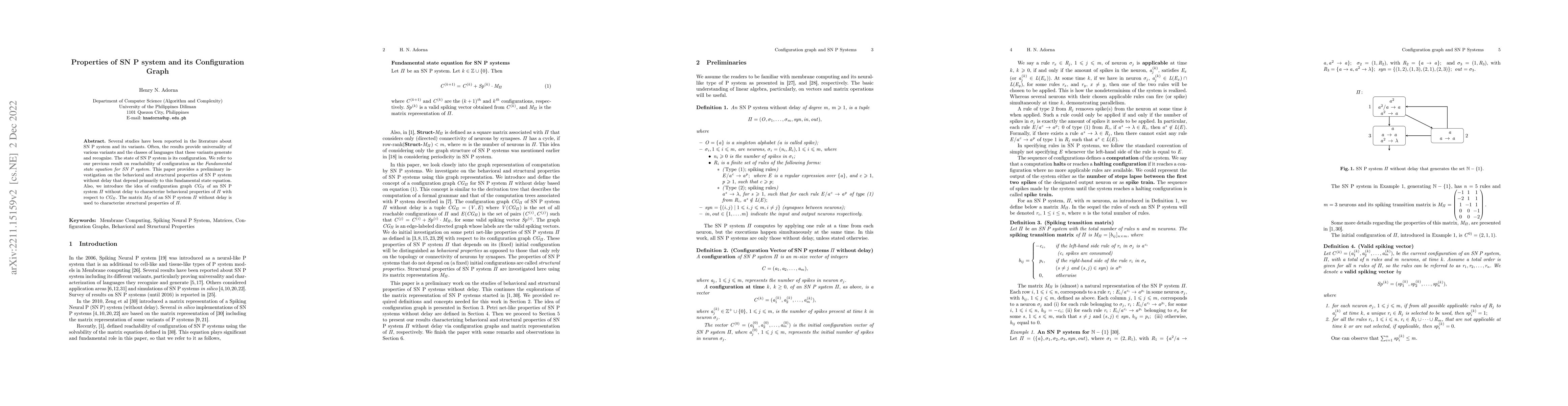 Thumbnail for Properties of SN P system and its Configuration Graph