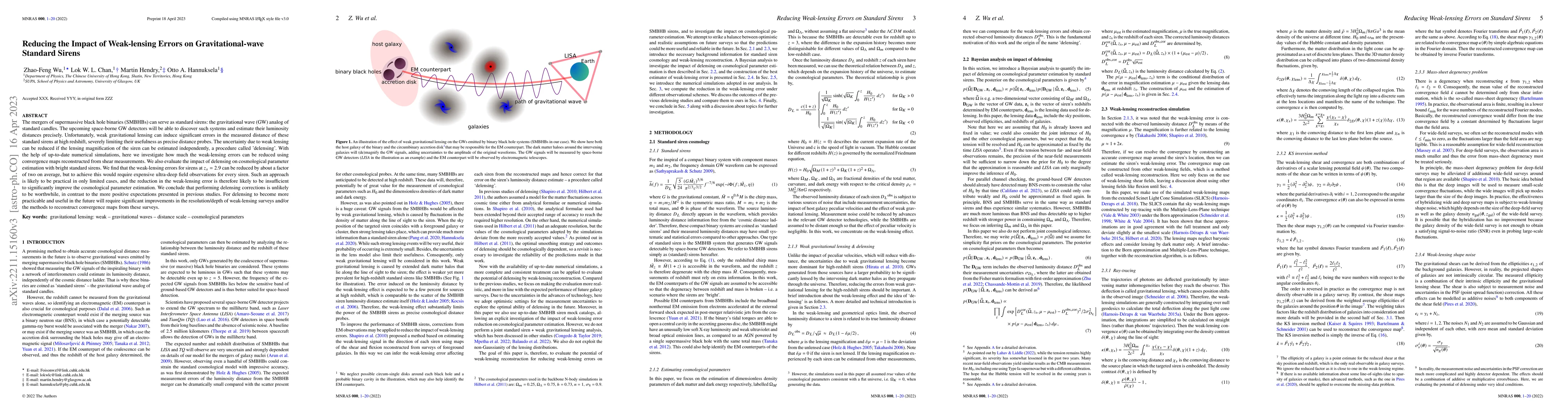 Thumbnail for Reducing the Impact of Weak-lensing Errors on Gravitational-wave
  Standard Sirens