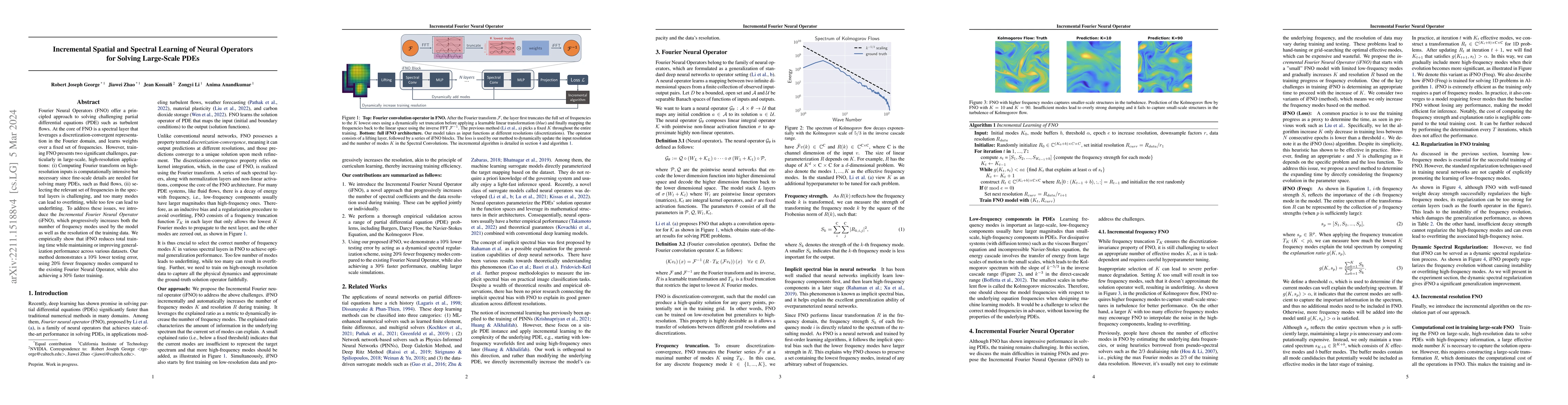 Thumbnail for Incremental Spatial and Spectral Learning of Neural Operators for
  Solving Large-Scale PDEs