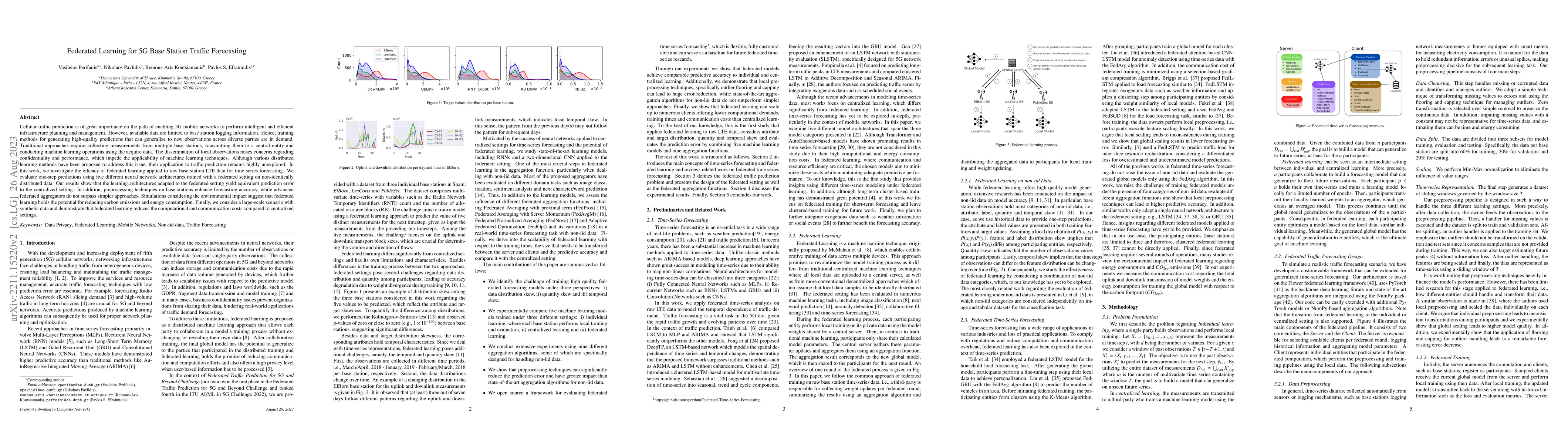 Thumbnail for Federated Learning for 5G Base Station Traffic Forecasting