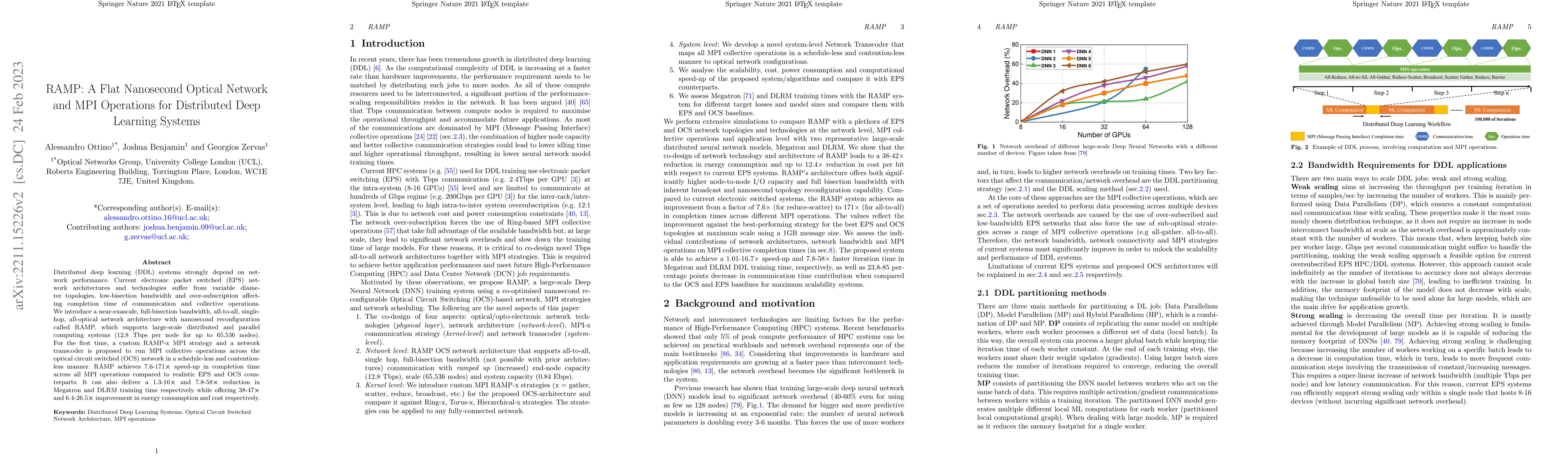 Thumbnail for RAMP: A Flat Nanosecond Optical Network and MPI Operations for
  Distributed Deep Learning Systems