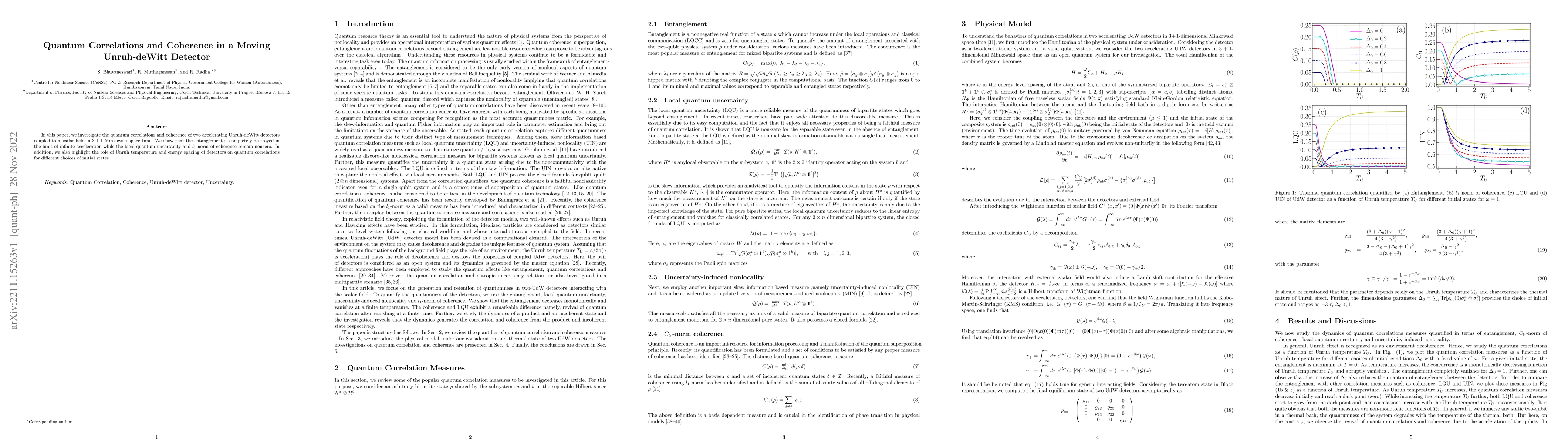 Thumbnail for Quantum Correlations and Coherence in a Moving Unruh-deWitt Detector